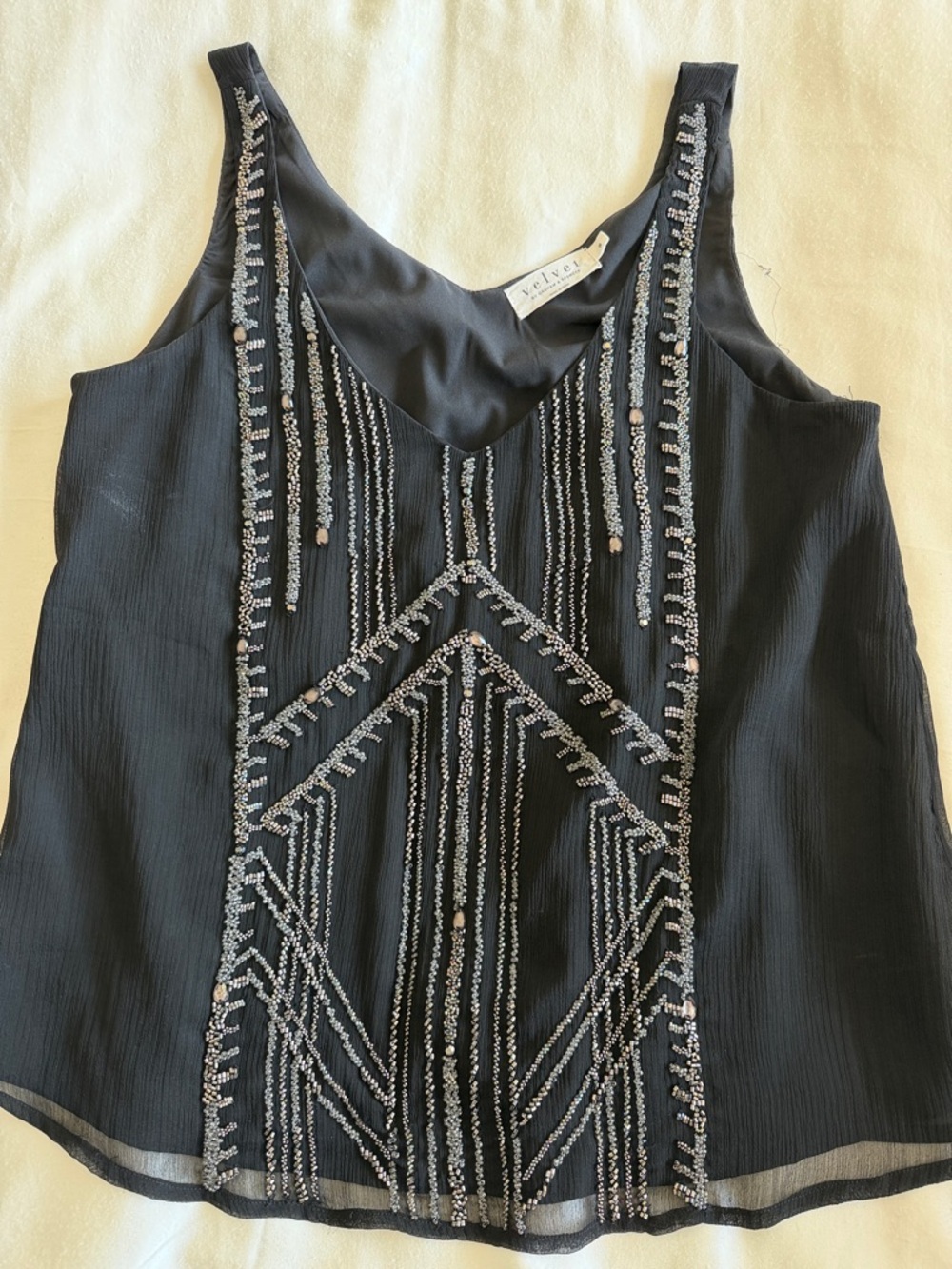 Black Beaded Evening Shell